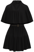 Mini-robe plissée en laine Lucille - Noir