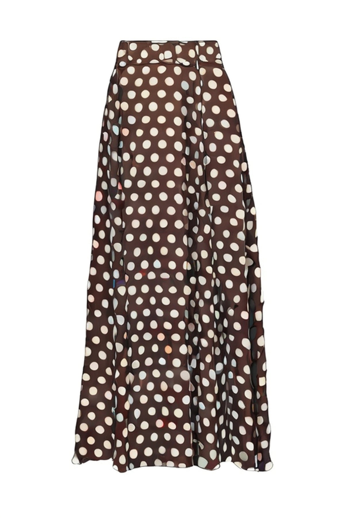 Jupe maxi en organza rayé - Pois