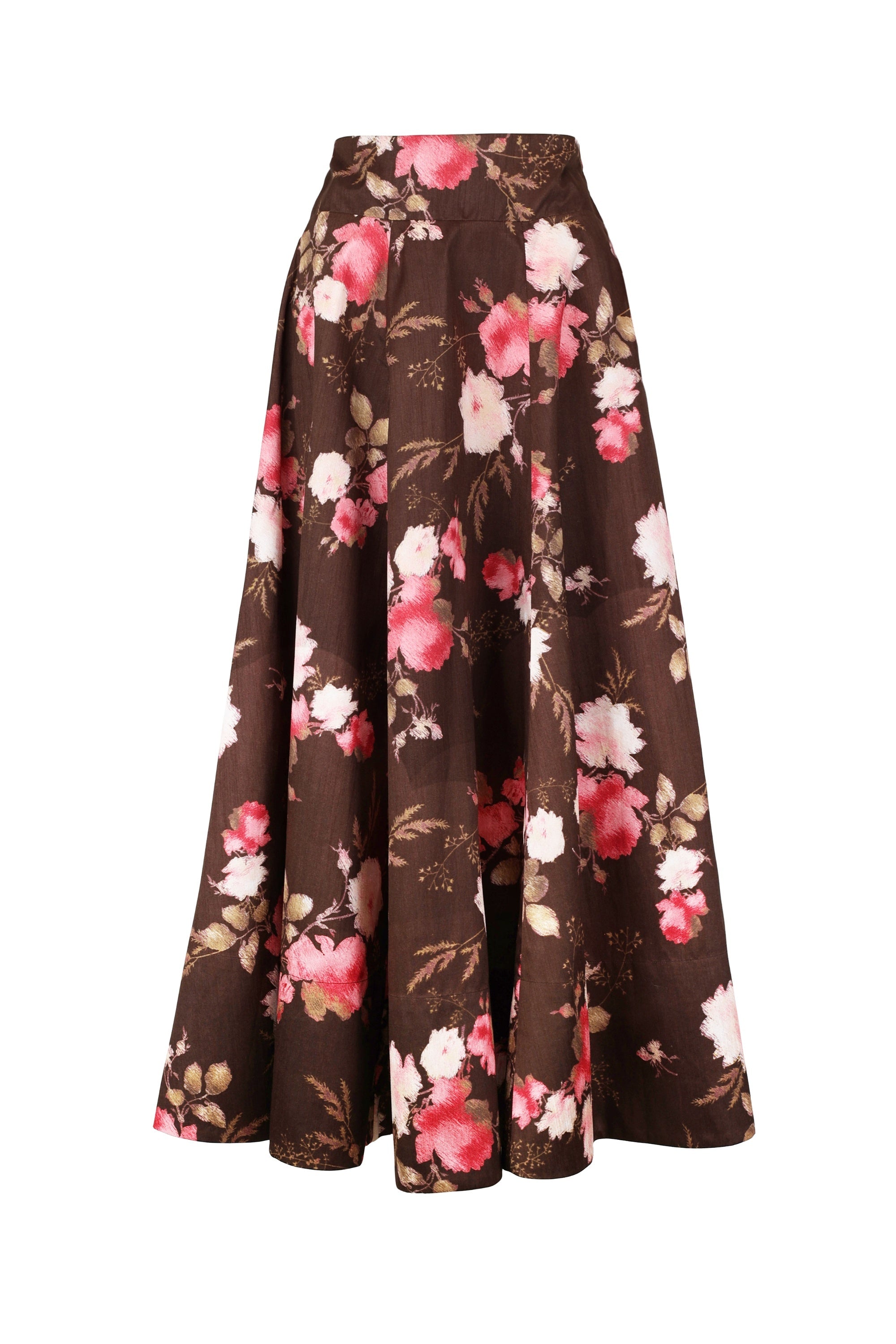 Jupe maxi en taffetas - Floraison douce