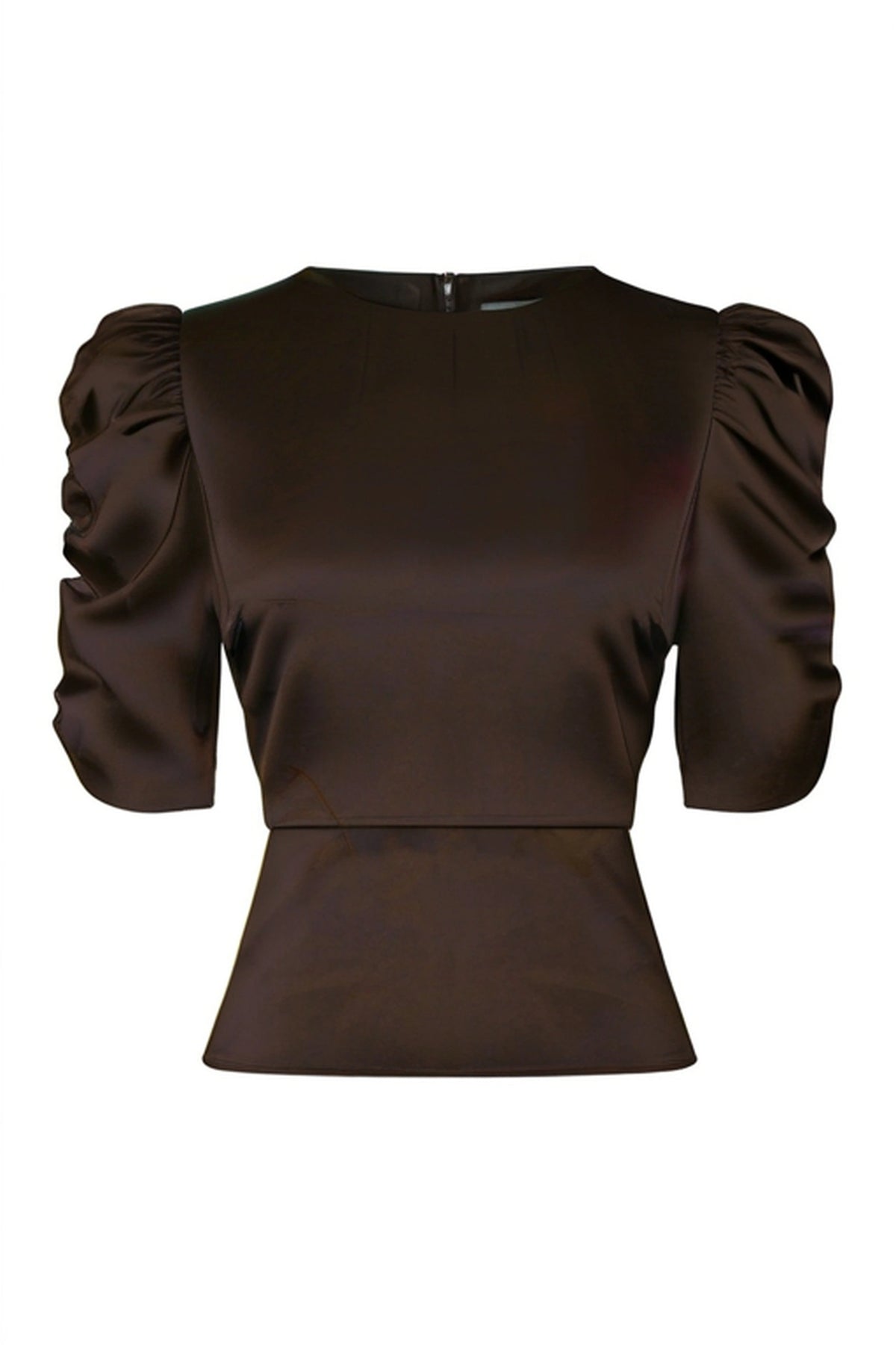 Blouse Benua en satin épais - Marron foncé