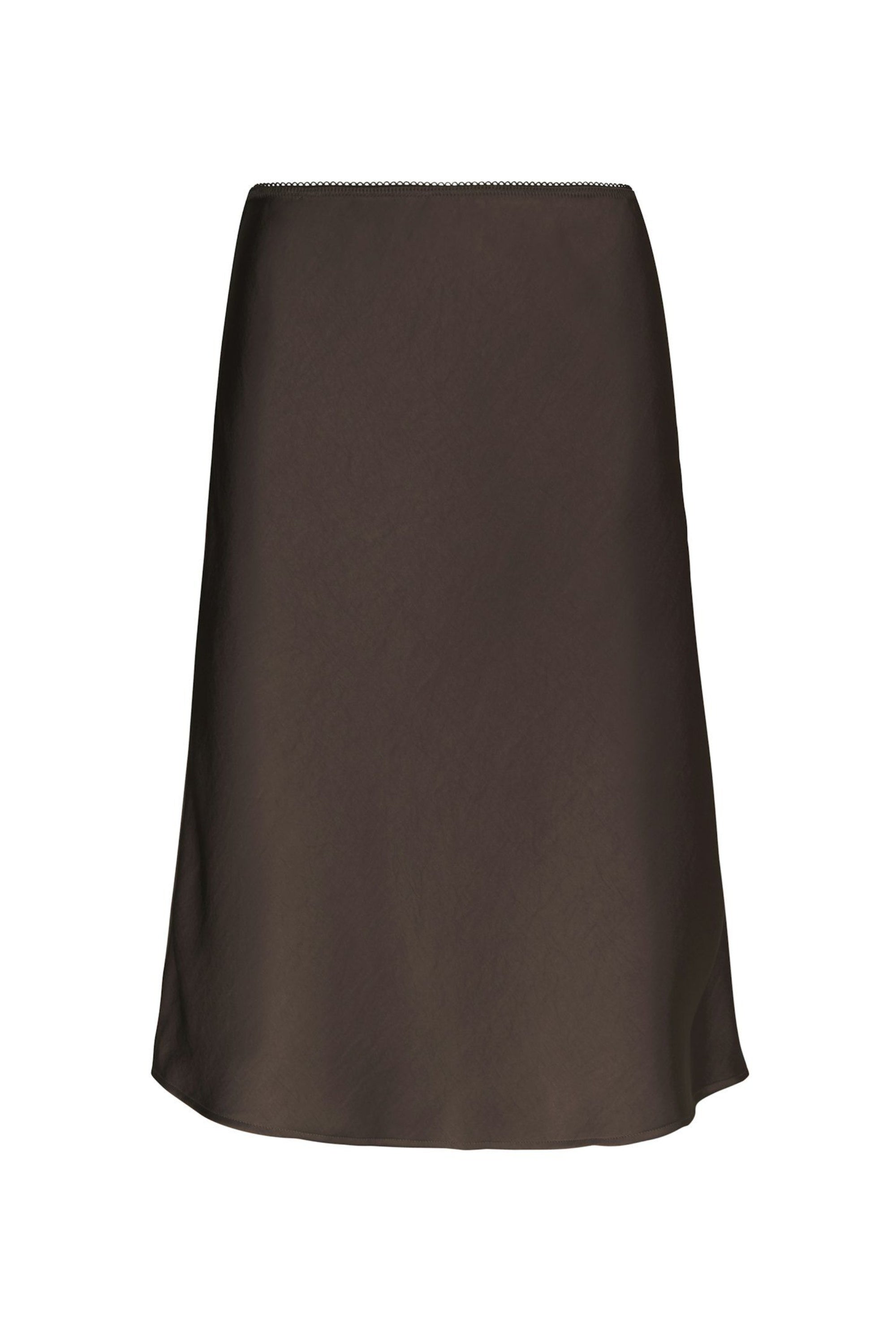 Jupe Mindie en satin épais - Marron foncé