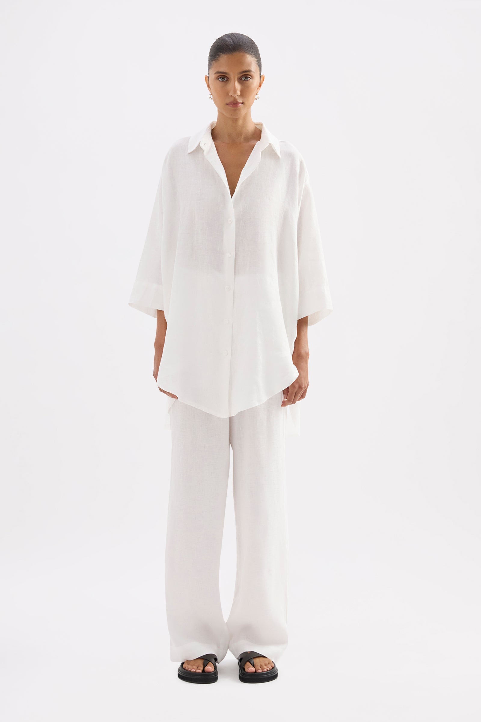 CHEMISE LOUNGE LONGUE EN LIN
