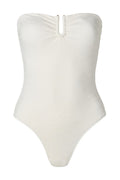 Maillot de bain bandeau orné doré - Vanille